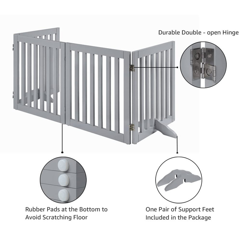 Archie & Oscar™ Huxley Wood Free Standing Pet Gate with a Pair of